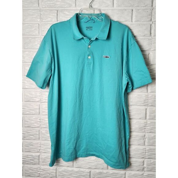Patagonia Other - Patagonia Polo Shirt Mens XXL Aqua Blue Organic Cotton Trout Logo